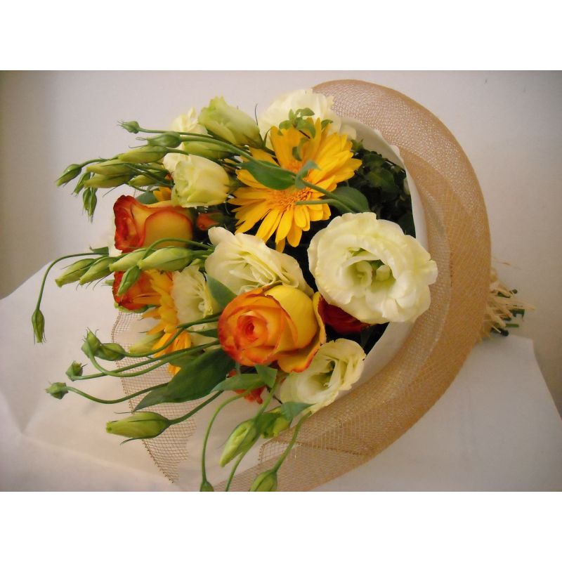 GERBERAS ROSA Y LISIANTHUS 